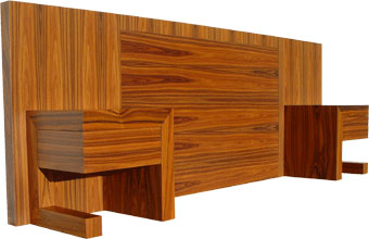 bedhead with two bedside tables